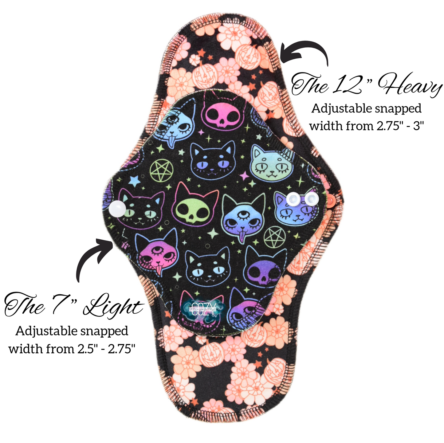 "Purple w/ Ombre Thread" *WRAP WING* Serged Cloth Pad - Organic Cotton Spandex Topper