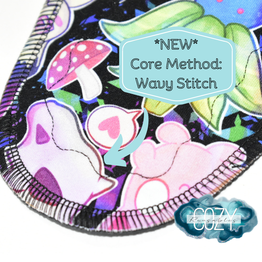 "Cinna-bun-buns" Serged Cloth Pad • *New Core Method / NOT HIDDEN CORE* • Ultra Heavy Wide & Thong Options! • Cotton Spandex Topper