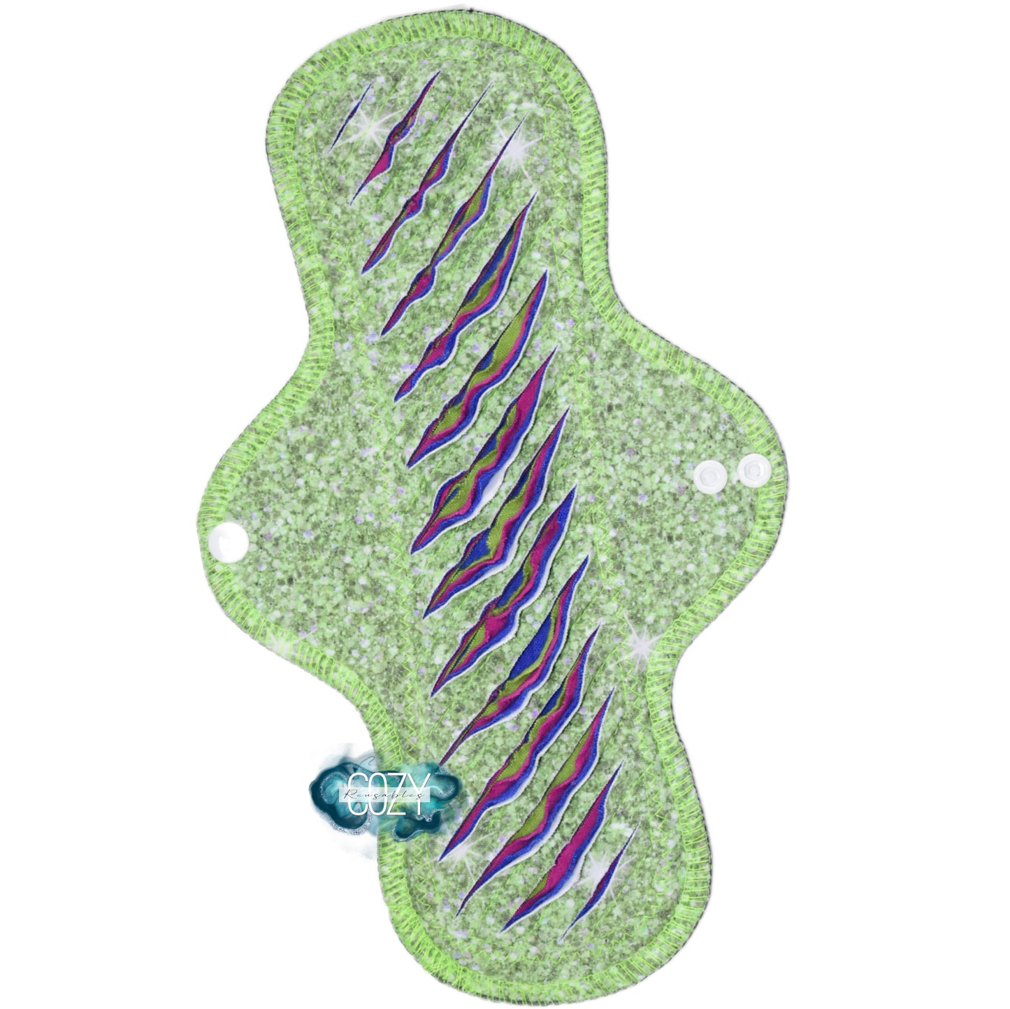 "Limesicle" GUSHER Serged Cloth Pad - Cotton Spandex and Flannel Toppers