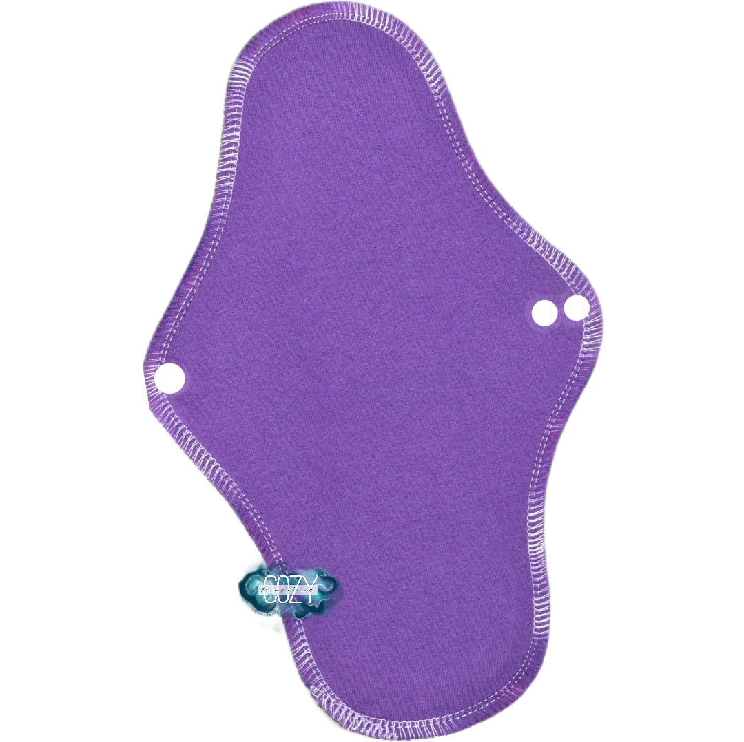"Purple w/ Ombre Thread" *WRAP WING* Serged Cloth Pad - Organic Cotton Spandex Topper