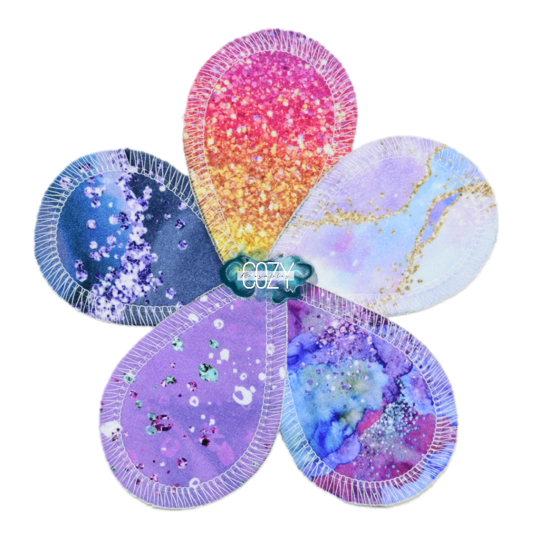 "All That Glitters" 3 Pack MYSTERY Print Set of Inter Labial Pads - Cotton Spandex & Organic Cotton French Terry