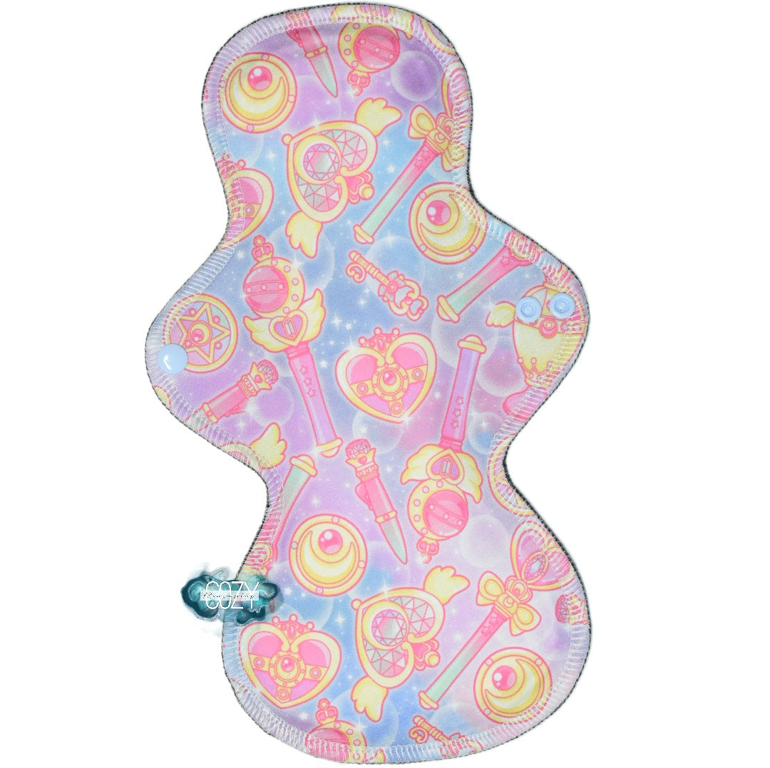 "Moon Prism Power" *MEGA FLARE* Serged Cloth Pad - Pique Topper