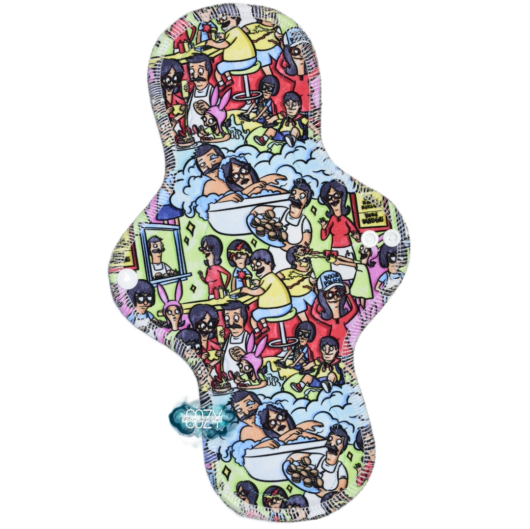 "Burger Of The Day" Serged Cloth Pad - *New Core Method / NOT HIDDEN CORE* - Ultra Heavy Wide & Thong Options!) - Cotton Spandex Topper