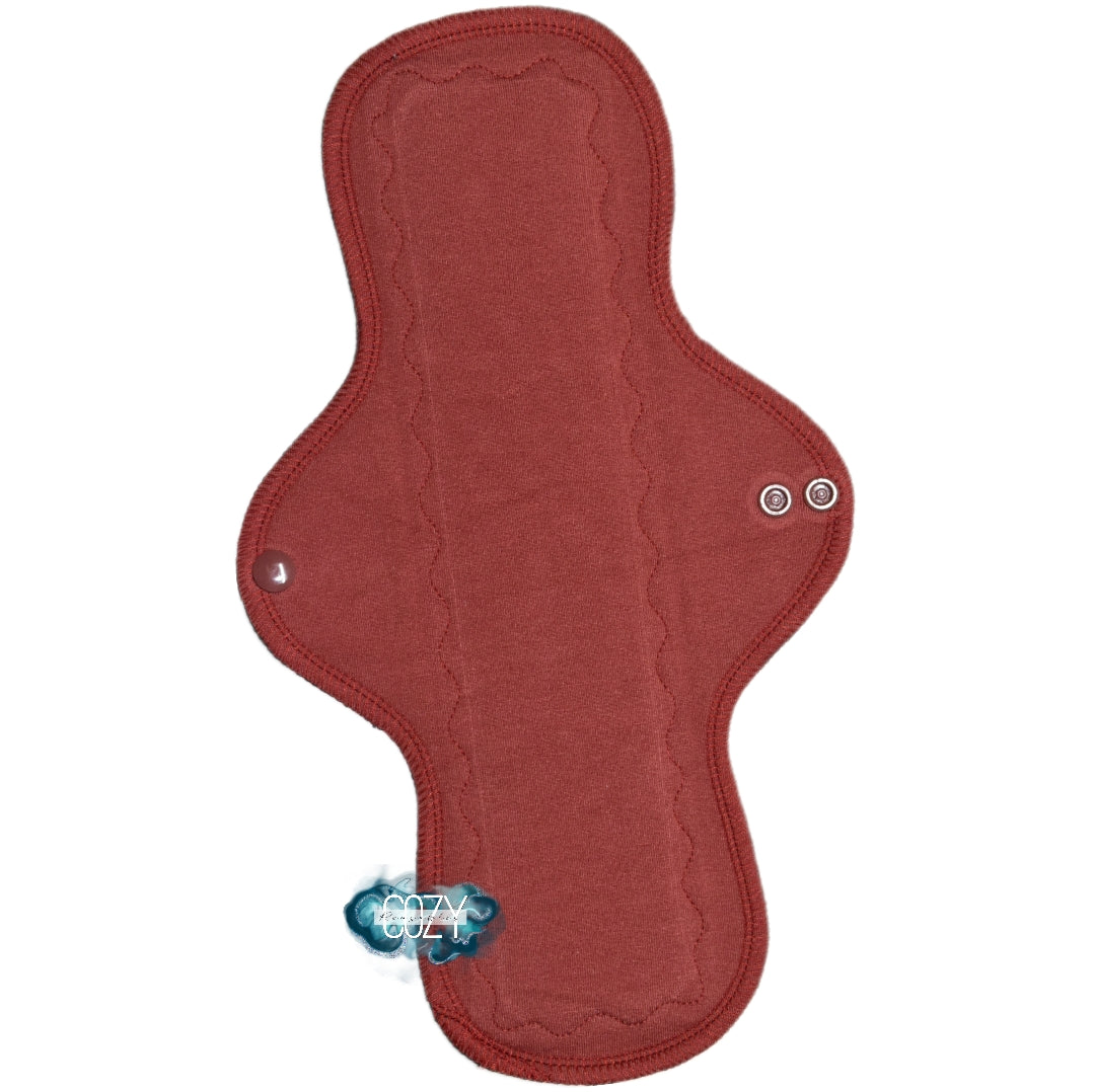 "Terra Cotta" Serged Cloth Pad - *New Core Method / NOT HIDDEN CORE* - Ultra Heavy Wide & Thong Options!) - OEKO-TEX® Organic Cotton Spandex Topper