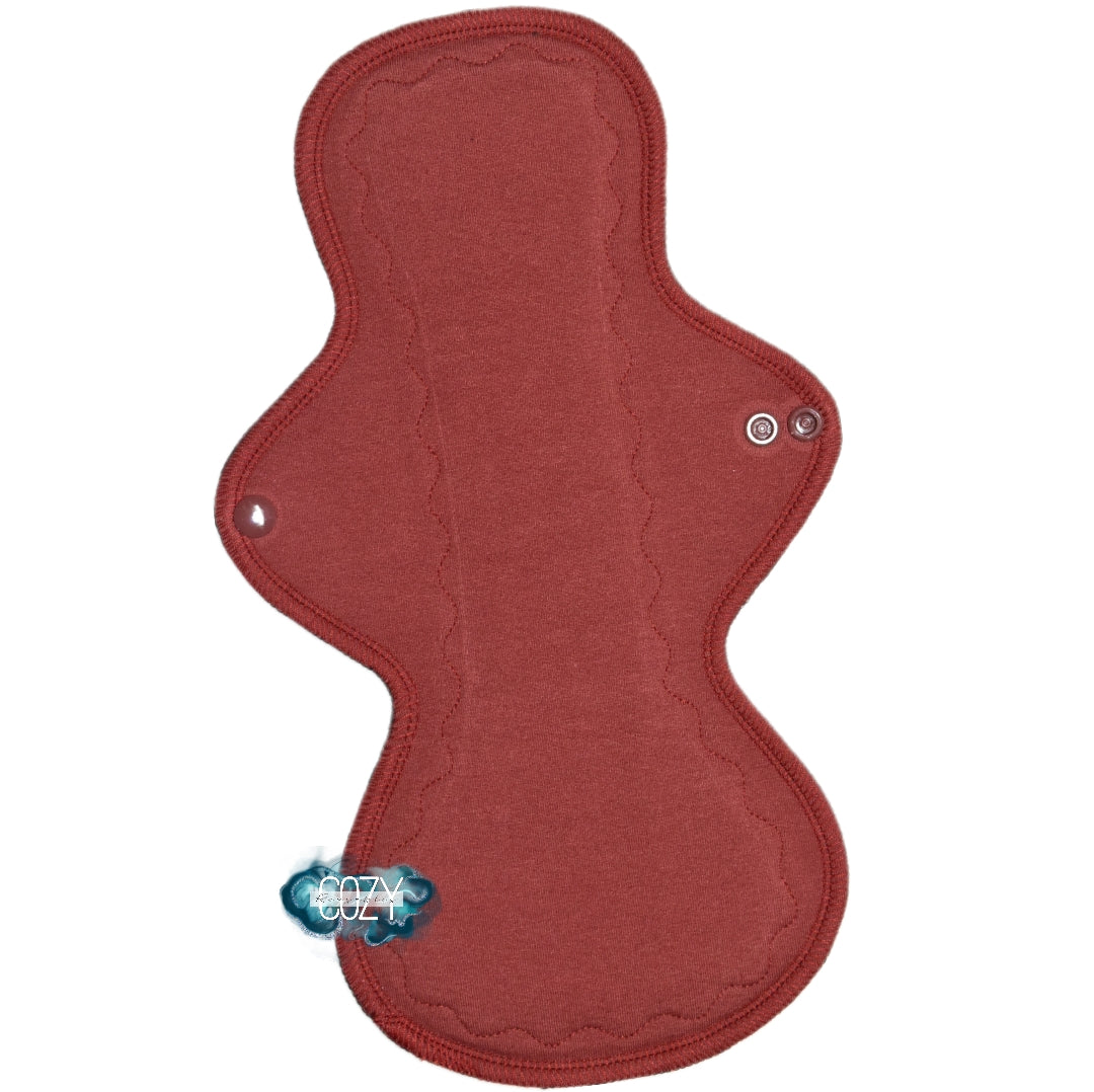"Terra Cotta" *MEGA FLARE* Serged Cloth Pad - *New Core Method / NOT HIDDEN CORE* - OEKO-TEX® Organic Cotton Spandex Topper