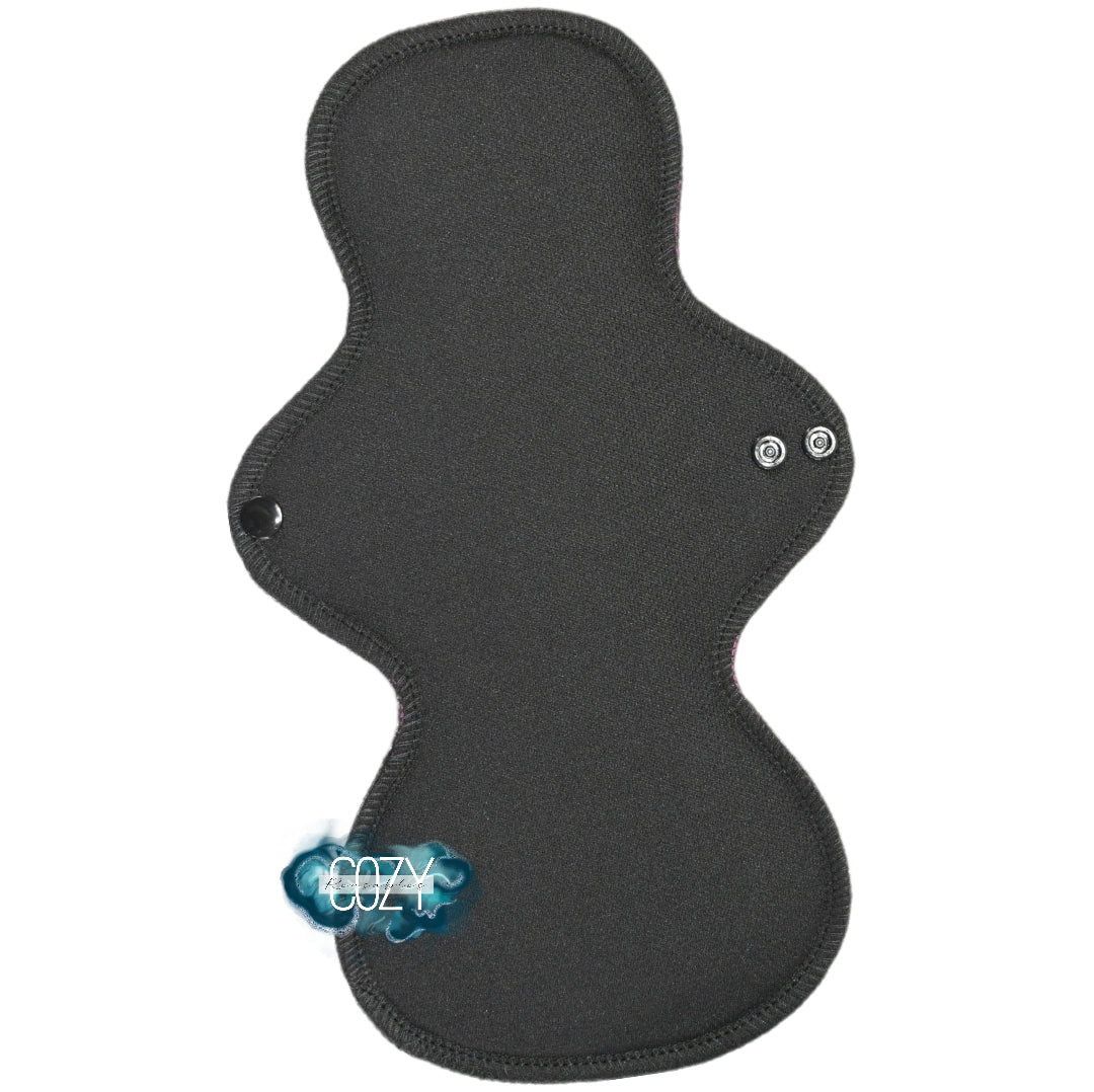 "Black" *MEGA FLARE* Serged Cloth Pad - Air Wicking Jersey Topper