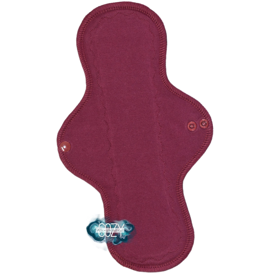 "Burgundy" Serged Cloth Pad - *New Core Method / NOT HIDDEN CORE* - Ultra Heavy Wide & Thong Options!) - OEKO-TEX® Organic Cotton Spandex Topper
