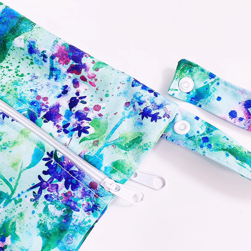 *NEW STYLE* - Large - Double Pocket Wetbag - Pocket on Front & Back - 11"×15" Waterproof PUL Bag