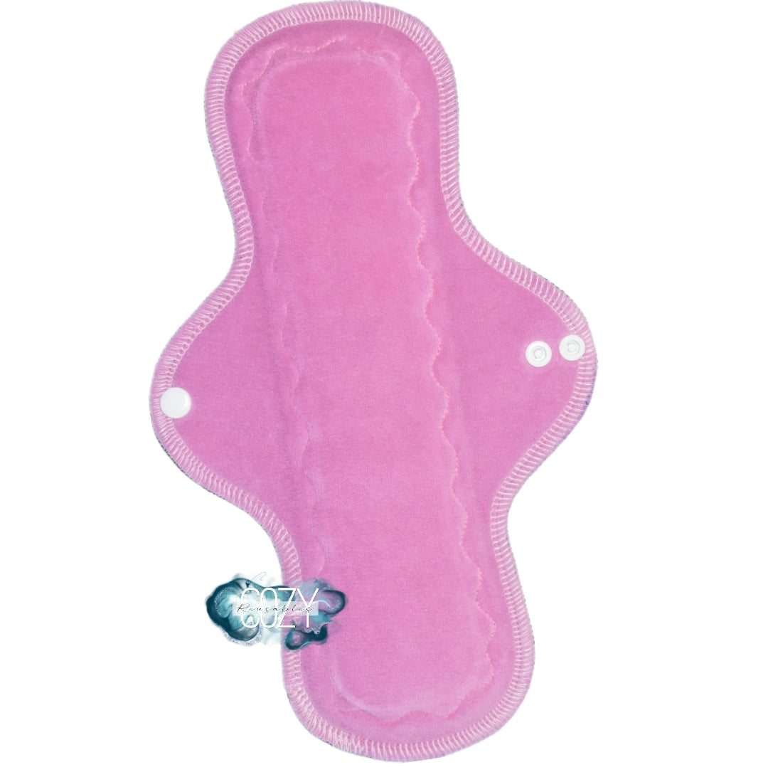 "Pastel Pink" Serged Cloth Pad • *New Core Method / NOT HIDDEN CORE* • Ultra Heavy Wide & Thong Options! • Cotton Velour Topper