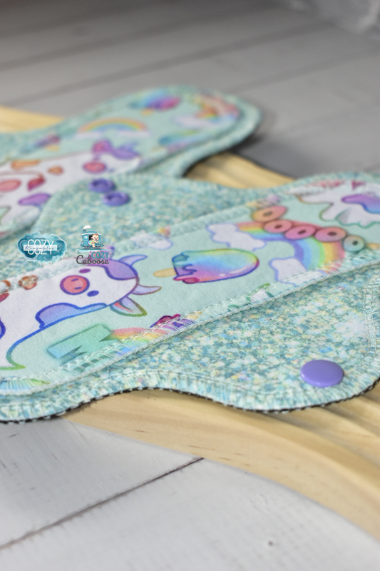 "Sparkle Moos" Exposed Core Serged Cloth Pad - Cotton Spandex Toppers