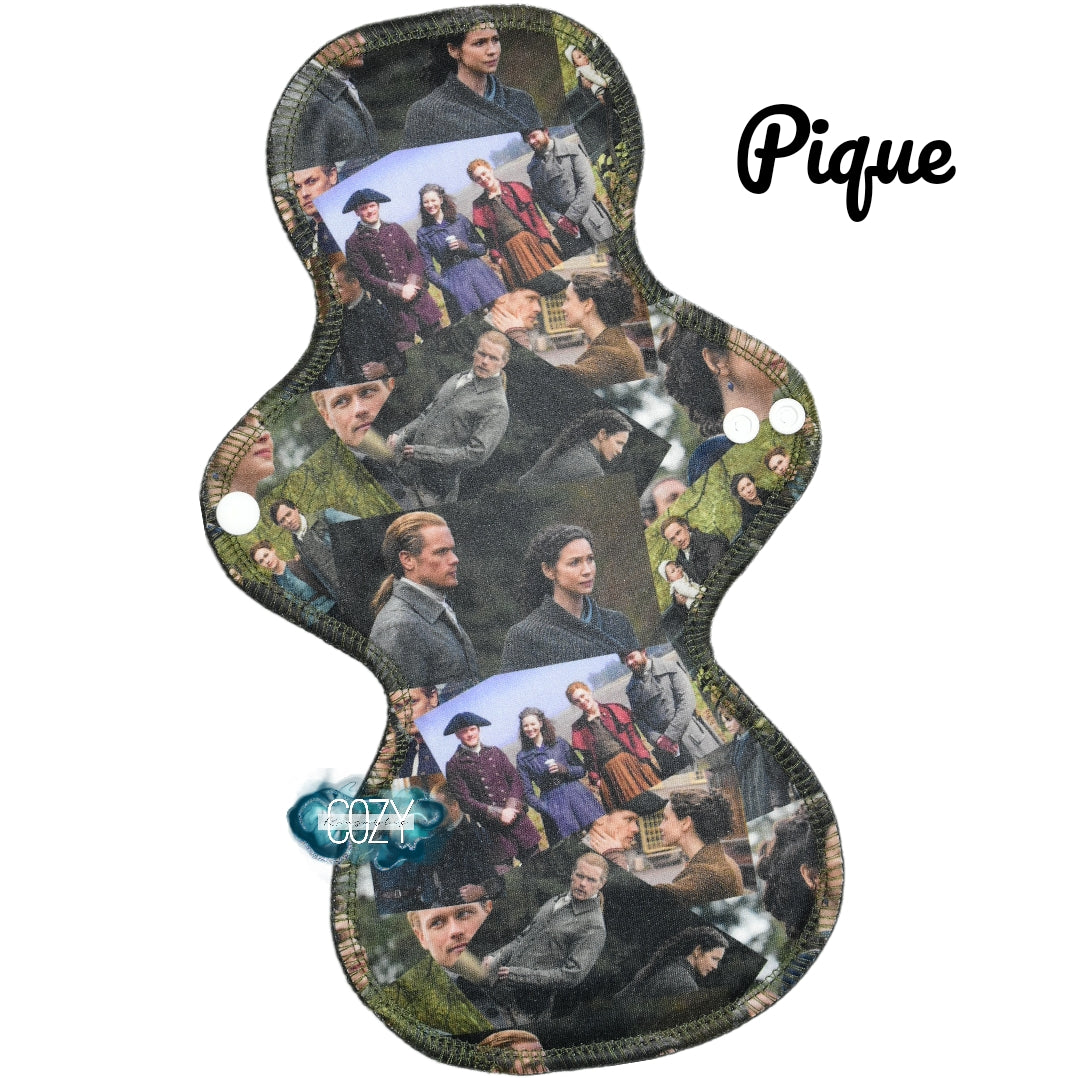 Pique Version "Disappearances after all, have explanations.. usually" *MEGA FLARE" Serged Cloth Pad • Pique Topper