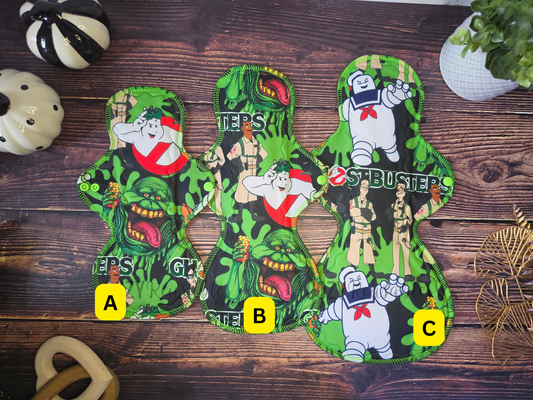 "The Busters" *Mega Flare* Serged Cloth Pad *CHOOSE Your Print Placement!* • Pique Topper • Wavy Stitched Core