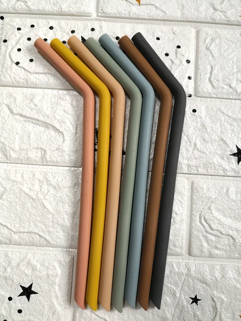New** Bent Silicone Straws - Food Grade BPA Free Reusable Straw - Singles - Buy 3 - Save 10%!