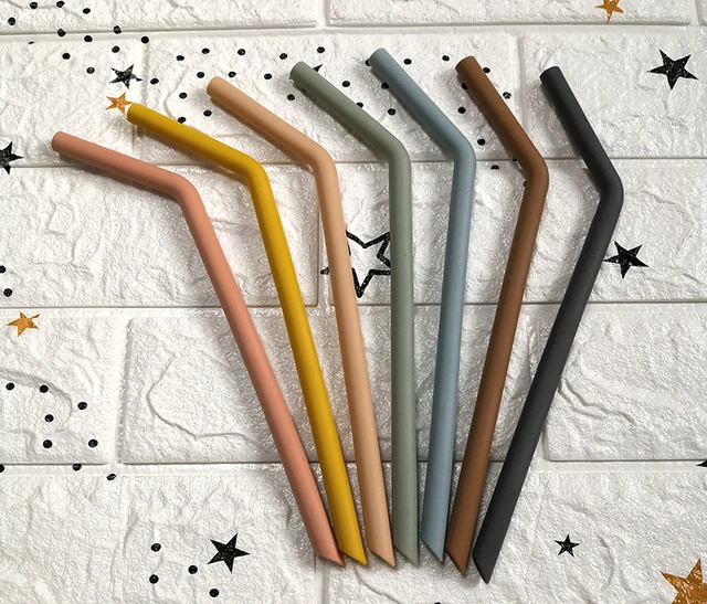 New** Bent Silicone Straws - Food Grade BPA Free Reusable Straw - Singles - Buy 3 - Save 10%!