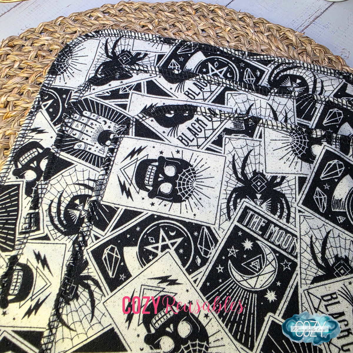 "Fortune Teller" 6 Pack Unpaper Towels - 1 Ply - 10.5"x12" Sheets - 100% Cotton Flannel