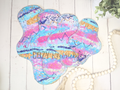 "Glitter Dixie" Basic shaped Serged Cloth Pad •  Cotton French Terry Topper • Wavy Stitched Core