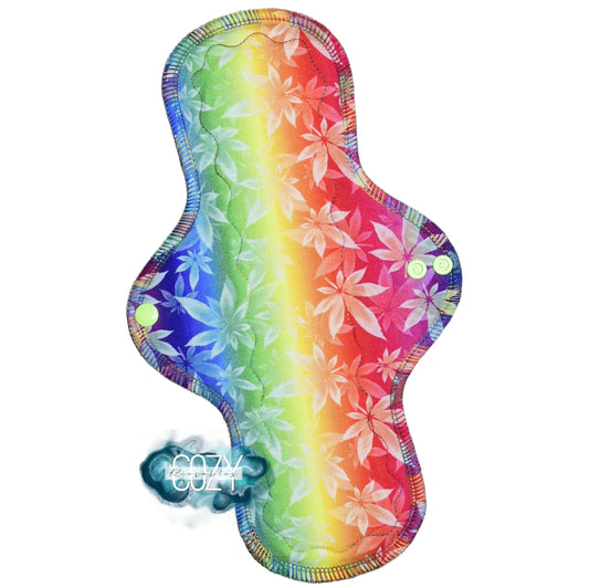 "Colors of the Rainbow" Serged Cloth Pad • *New Core Method / NOT HIDDEN CORE* • Ultra Heavy Wide & Thong Options! • Cotton Spandex Topper