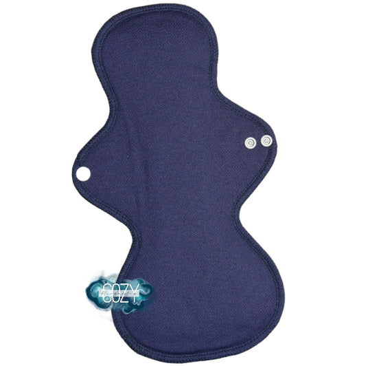 "Navy Blue" *MEGA FLARE" Serged Cloth Pad • Air Wicking Jersey Topper