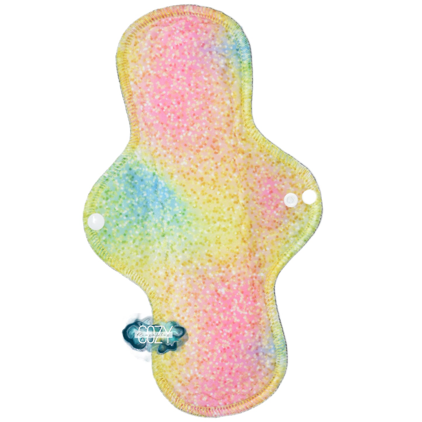 "Summer Glitz" Serged Cloth Pad • *New Core Method / NOT HIDDEN CORE* • Ultra Heavy Wide & Thong Options! • Minky Topper