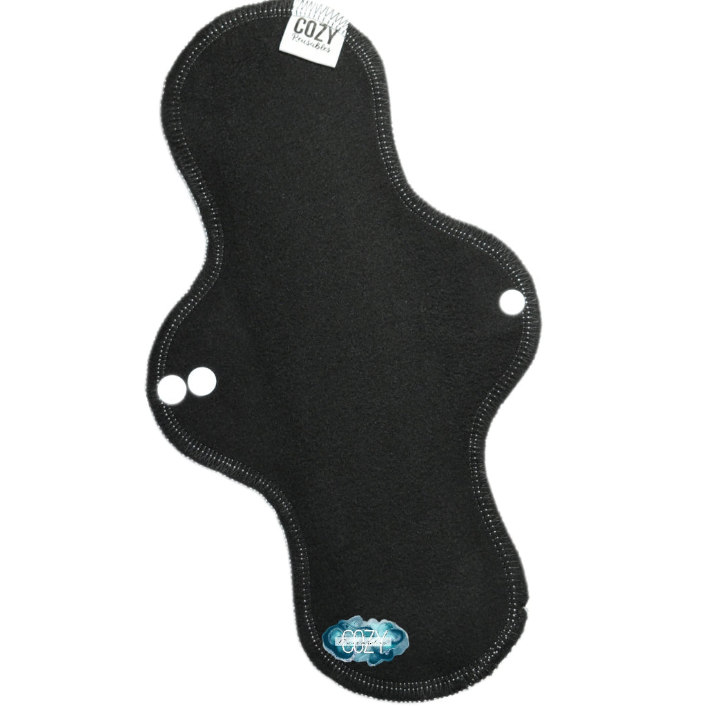 "Glitter Dixie" Basic shaped Serged Cloth Pad •  Cotton French Terry Topper • Wavy Stitched Core