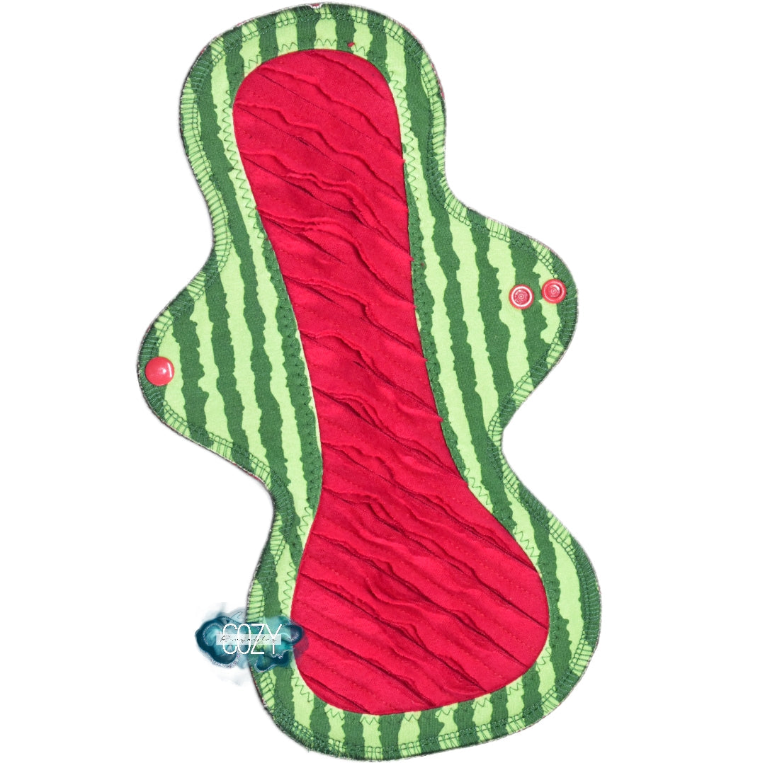 "Gusher-Melon" *MEGA FLARE* GUSHER Serged Cloth Pad - Cotton Spandex & Flannel Topper