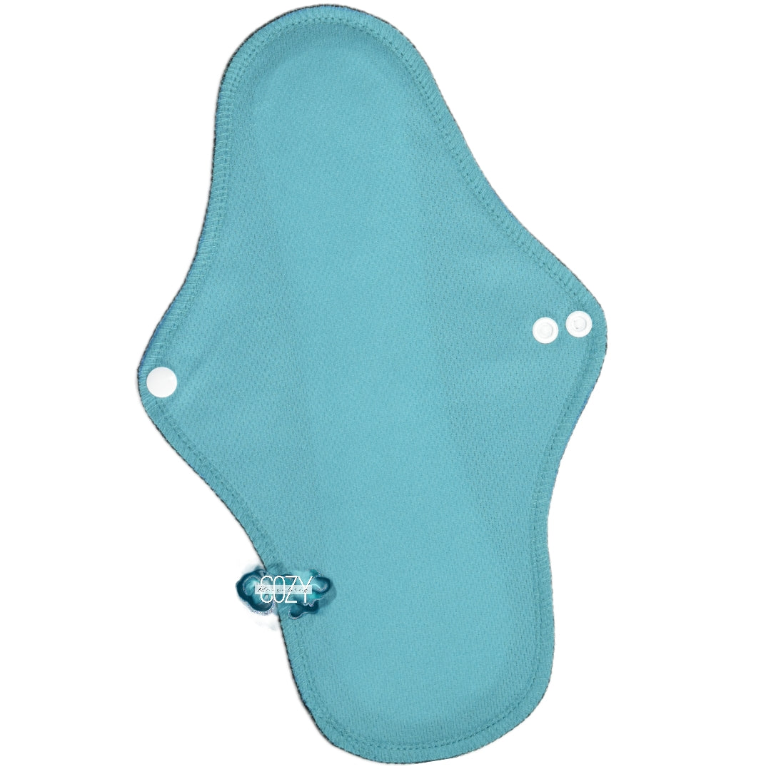 "Cozy Teal" *WRAP WING* Serged Cloth Pad - Air Wicking Jersey Topper