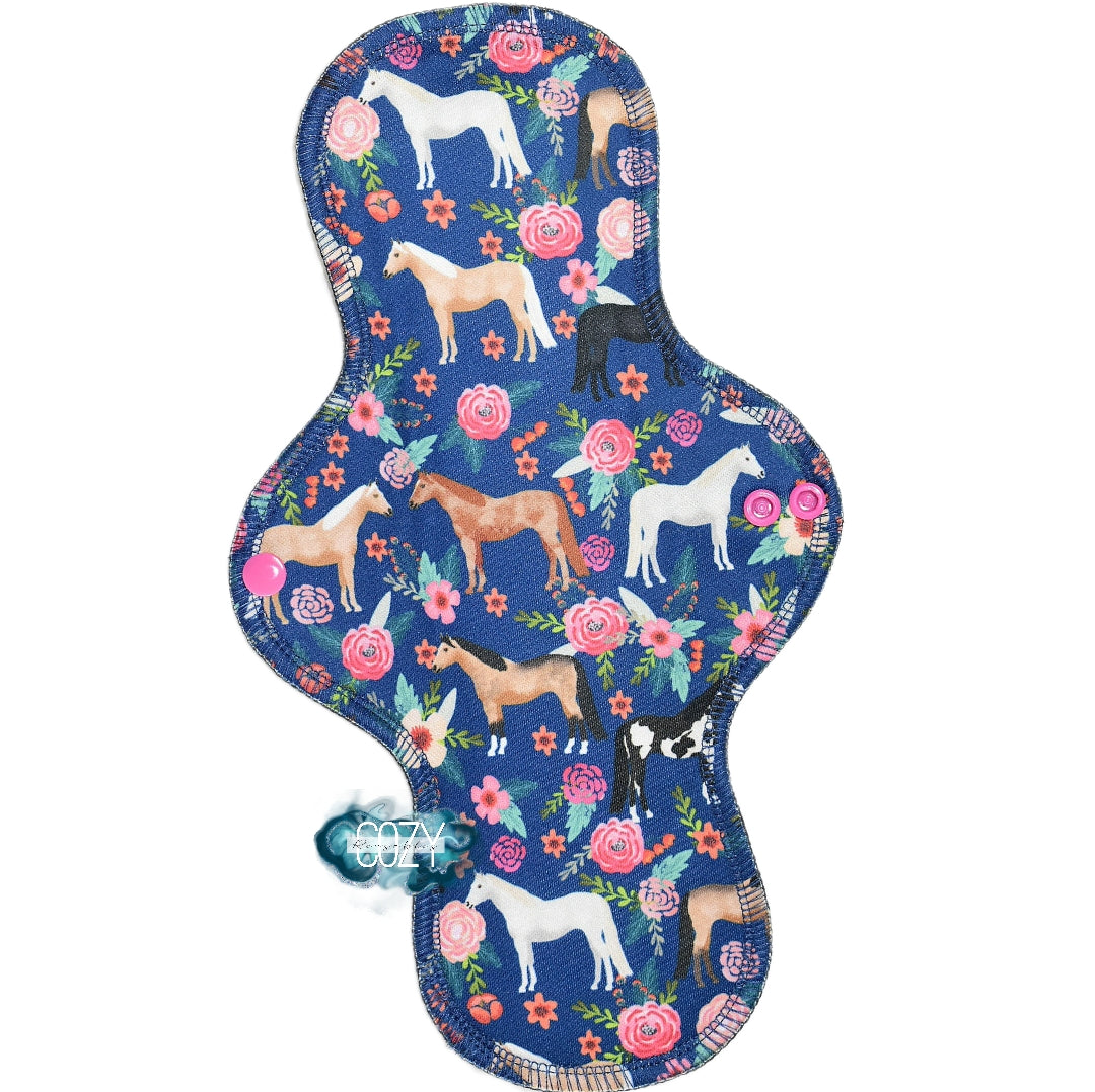 "Horsin' Around" Serged Cloth Pad (Thong & Wide Options!) - Pique Topper