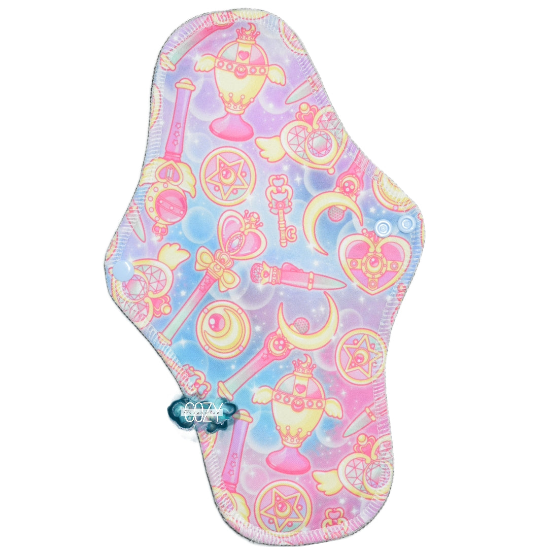 "Moon Prism Power" *WRAP WING* Serged Cloth Pad - Pique Topper