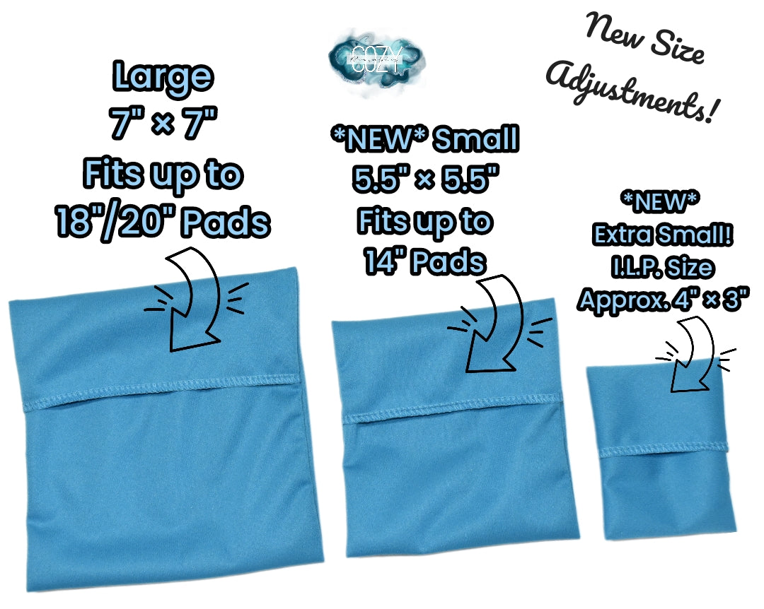 "Turquoise" PUL Single Pocket Pad Wrapper - Assorted Sizes **NEW* Sizing **