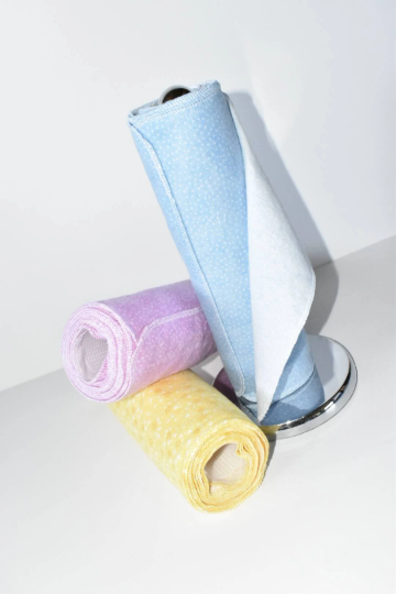 "Daisy Mellow" 6 Pack Unpaper Towels - 1 Ply - 10.5"x12" Sheets - 100% Cotton Flannel