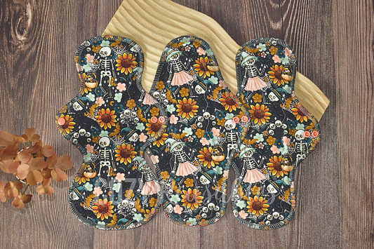 "Afterlife Garden" Serged Cloth Pad •  Cotton Spandex Topper • Wavy Stitched Core (Copy)