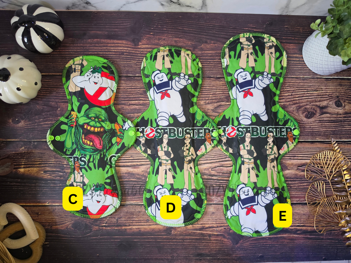 "The Busters" *CHOOSE Your Print Placement!* Serged Cloth Pad •  Pique Topper • Wavy Stitched Core