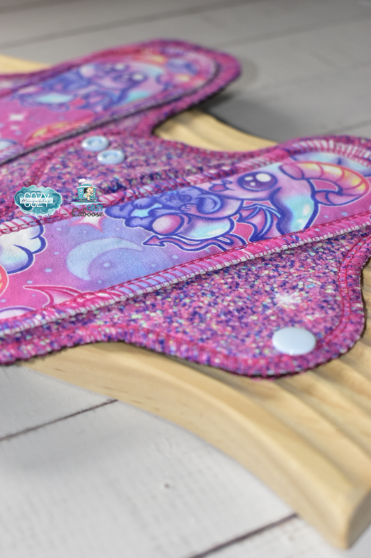 "Sparkle Baphs" Exposed Core Serged Cloth Pad - Cotton Spandex Toppers