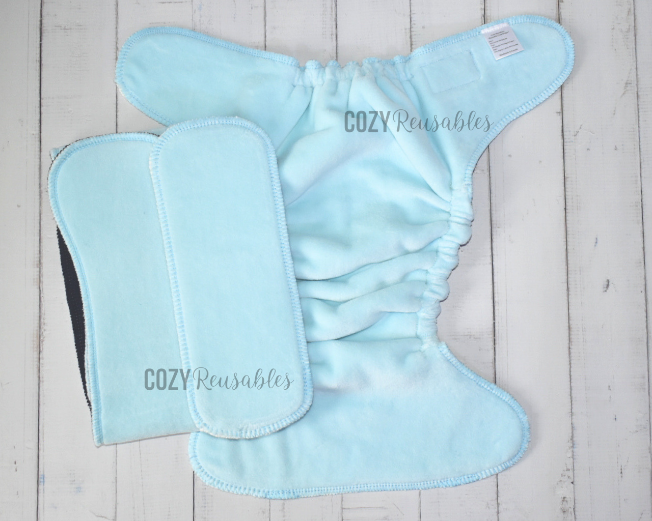 "Celestial Depths" Cozy Caboose Snapless Fitted Cloth Diaper • 3 Piece System • Fold Down Rise • Cotton Spandex Outer, Organic Cotton Velour Inner, Hemp Core