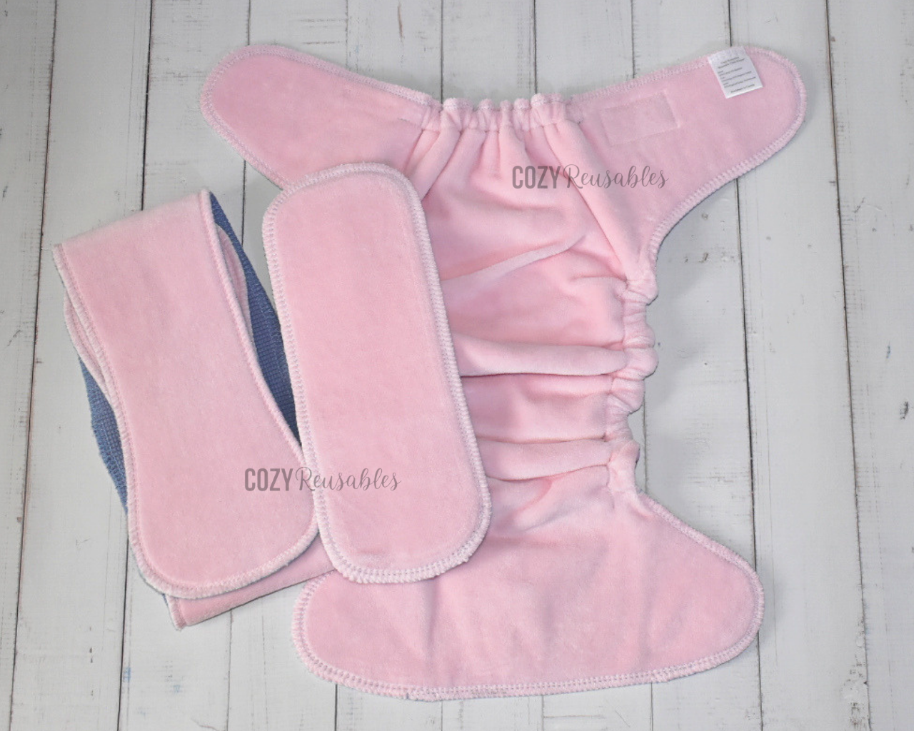 "Sunsoaked Wanderlust" Cozy Caboose Snapless Fitted Cloth Diaper • 3 Piece System • Fold Down Rise • Cotton Spandex Outer, Organic Cotton Velour Inner, Hemp Core