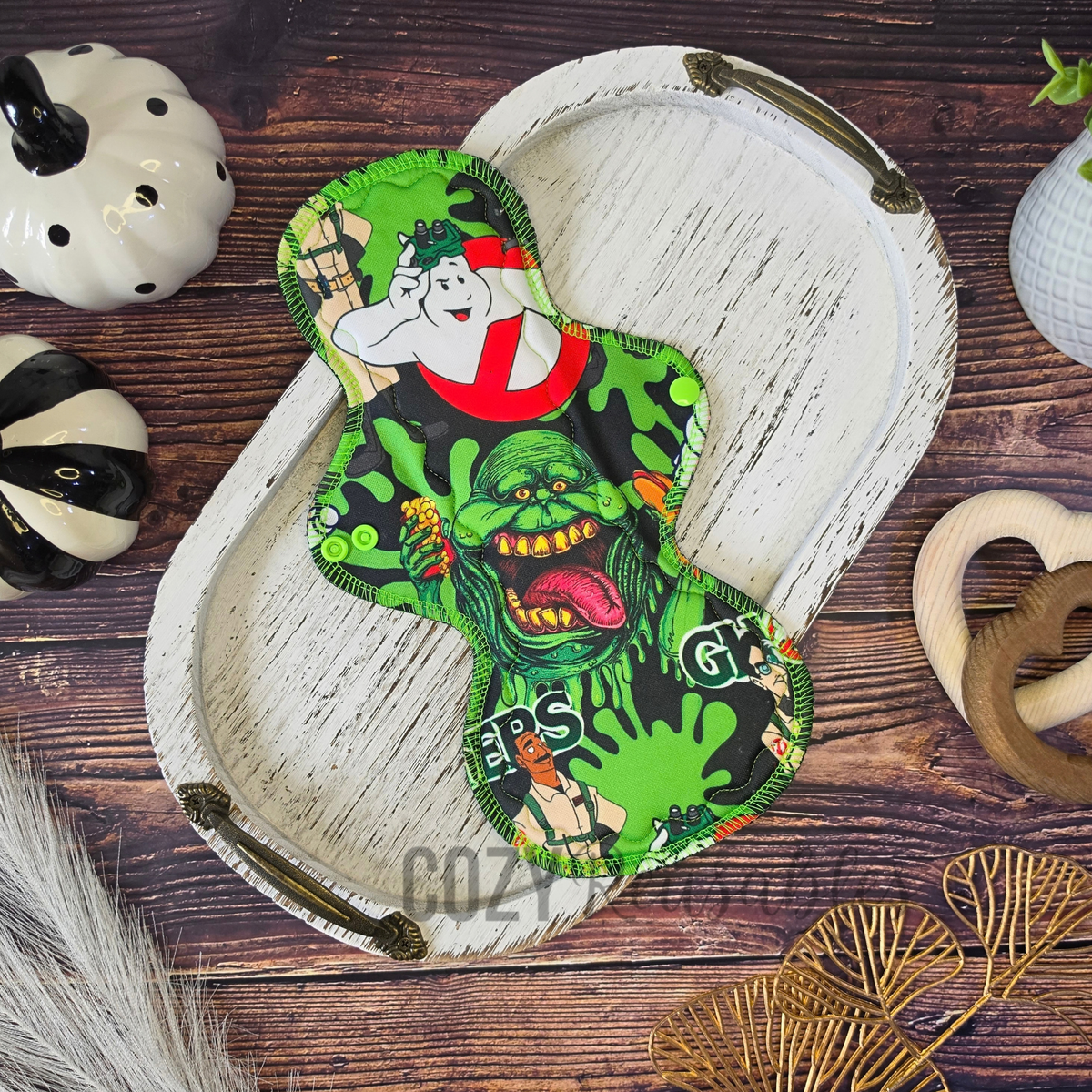 "The Busters" *Mega Flare* Serged Cloth Pad *CHOOSE Your Print Placement!* • Pique Topper • Wavy Stitched Core