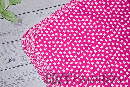 "Neon Stars" *6* Pack Unpaper Towels - 1 Ply - 12"x12" Sheets - 100% Cotton Flannel