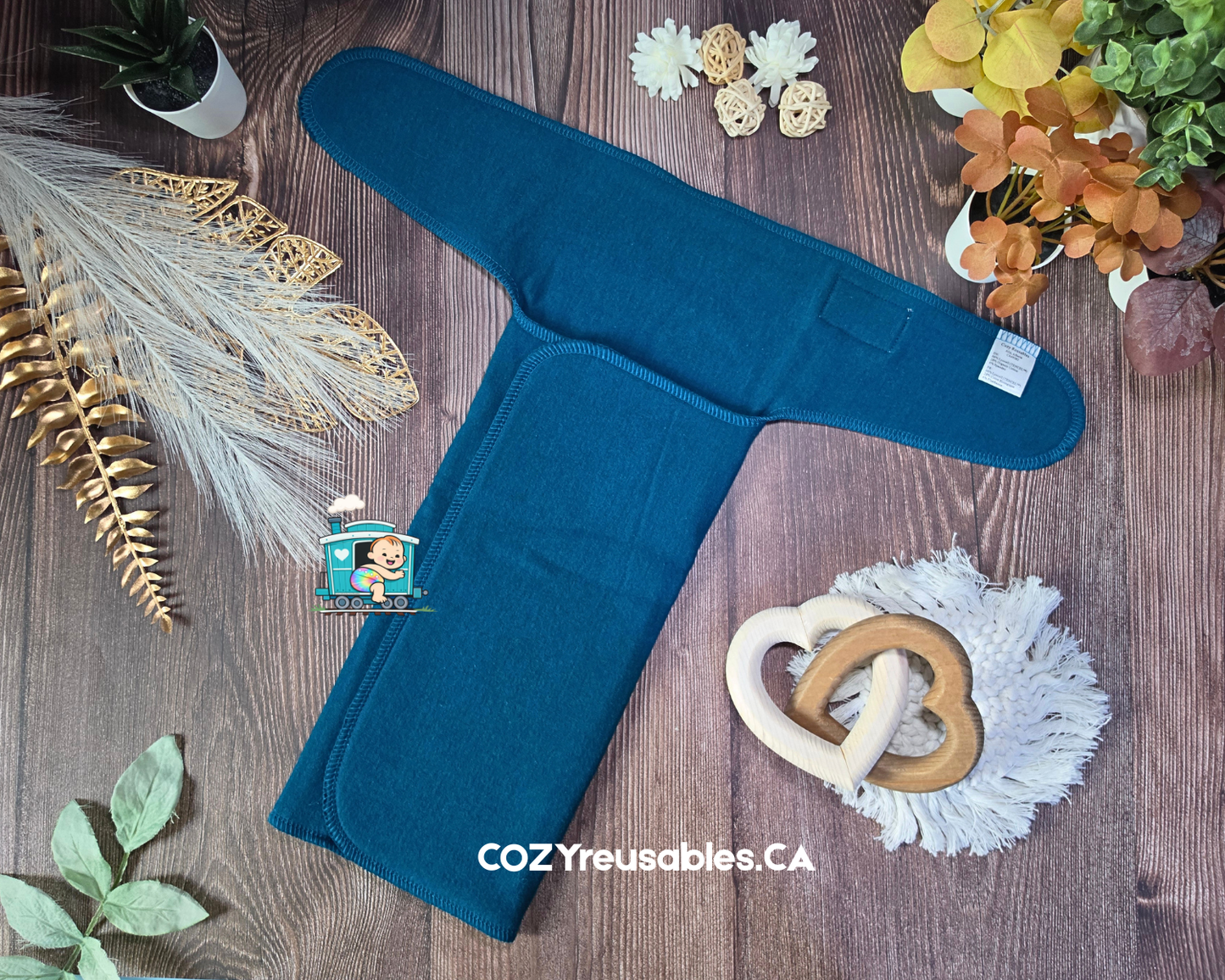 "Amethyst" • Cozy Caboose Preflat Cloth Diaper • TENCEL™ Lyocell • Optional Add-On Booster or Hemp Soaker