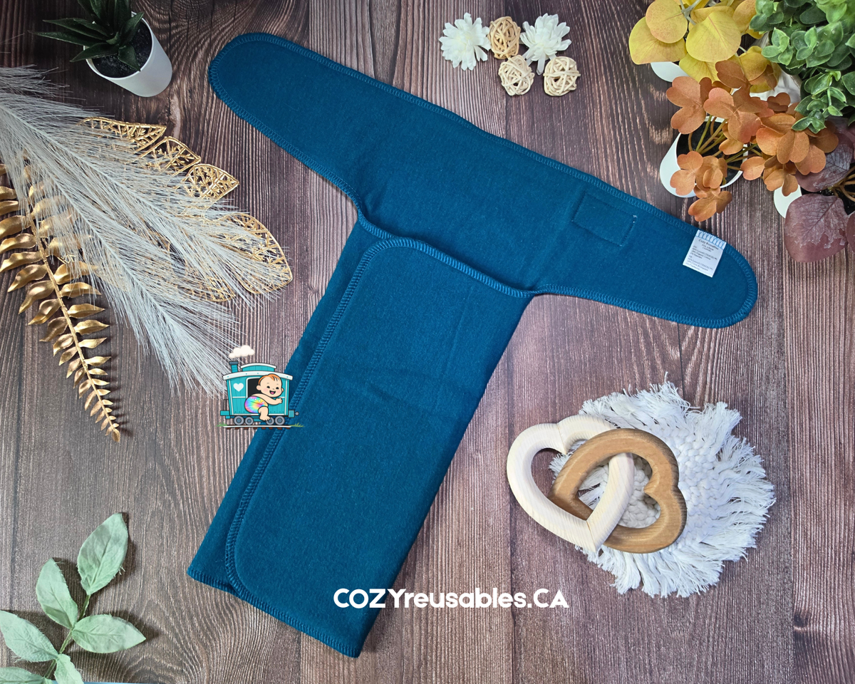 "Amethyst" • Cozy Caboose Preflat Cloth Diaper • Oeko-Tex TENCEL™ Lyocell • Optional Add-On Booster or Hemp Soaker