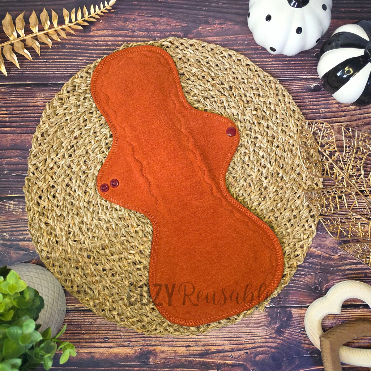 *NEW* Tencel SNUGGLE Cloth Pads - "Harvest" *Mega Flares* Serged Cloth Pad •  Cotton Spandex Topper • Wavy Stitched Core