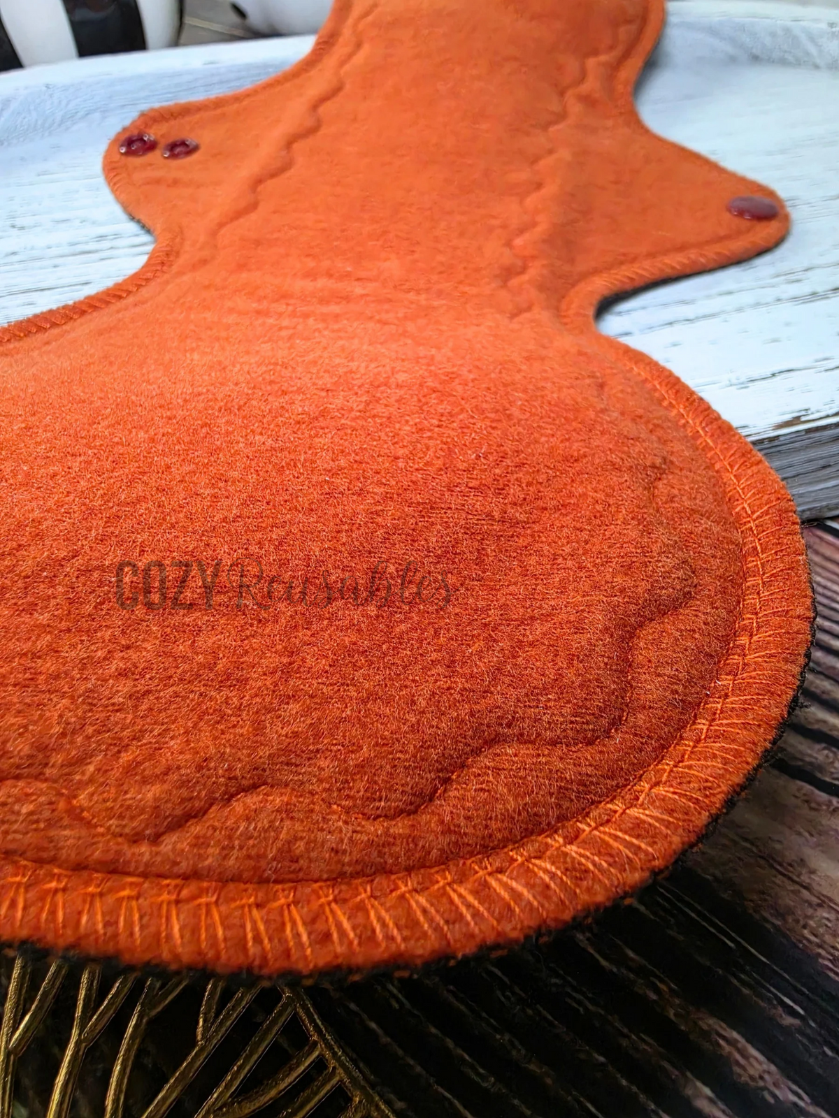 *NEW* Tencel SNUGGLE Cloth Pads - "Harvest" *Mega Flares* Serged Cloth Pad •  Cotton Spandex Topper • Wavy Stitched Core