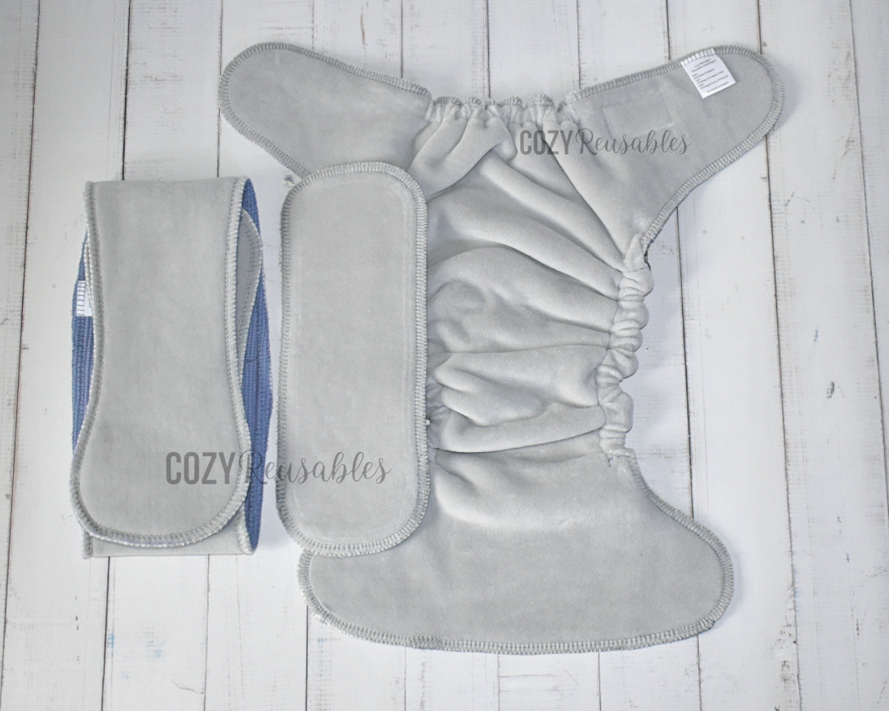 "Bronze Bloom" *Larger Fit* Option • Cozy Caboose Snapless Fitted Cloth Diaper • 3 Piece System • Fold Down Rise • Cotton Spandex Outer, Organic Cotton Velour Inner, Hemp Core