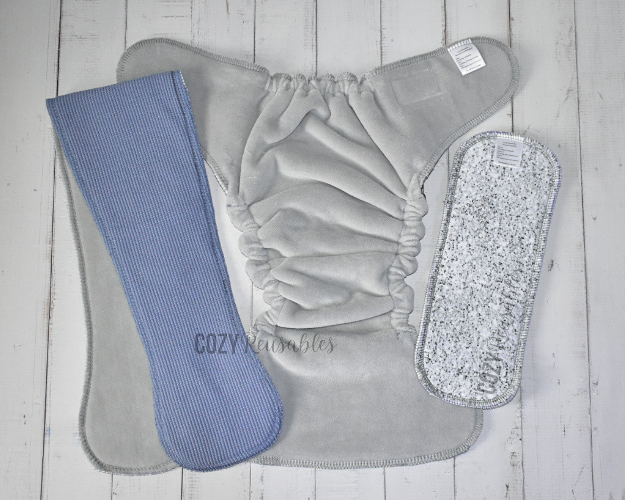 "Bronze Bloom" *Larger Fit* Option • Cozy Caboose Snapless Fitted Cloth Diaper • 3 Piece System • Fold Down Rise • Cotton Spandex Outer, Organic Cotton Velour Inner, Hemp Core