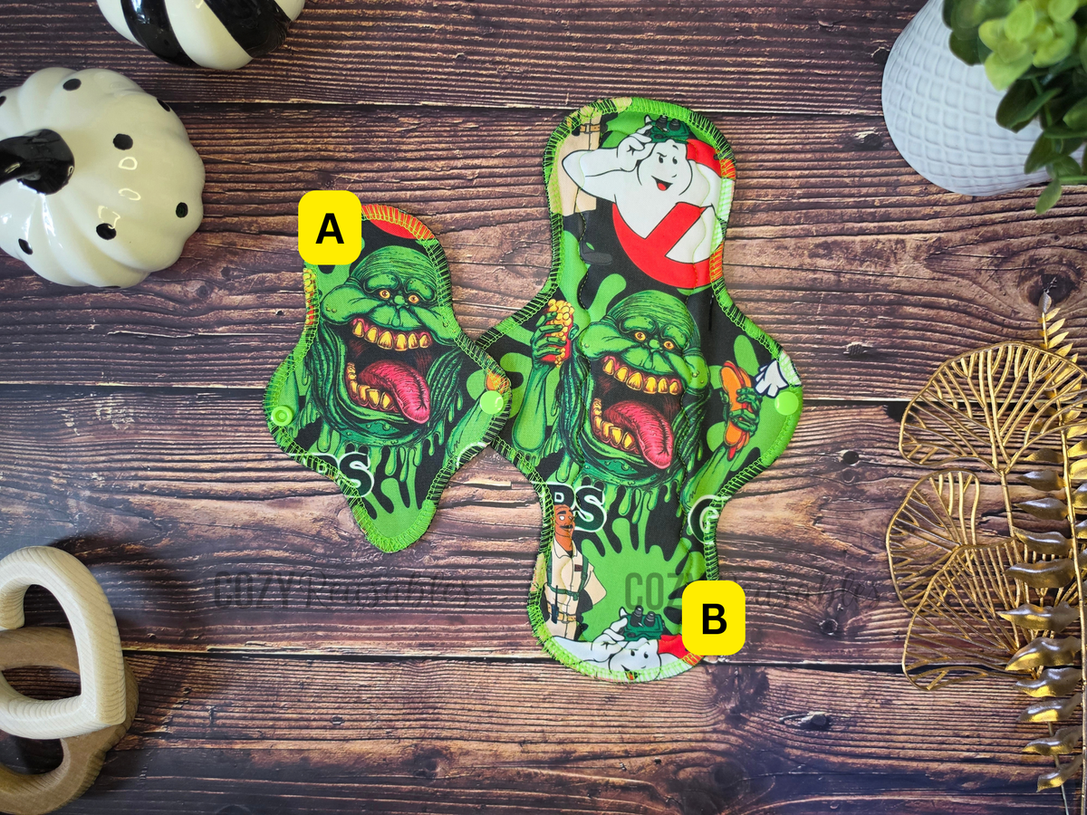 "The Busters" *CHOOSE Your Print Placement!* Serged Cloth Pad •  Pique Topper • Wavy Stitched Core