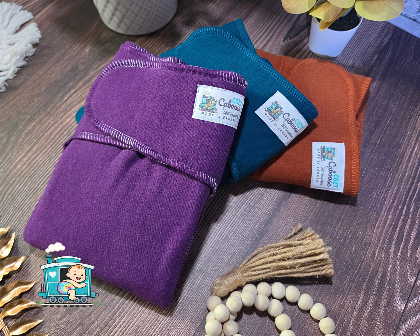 "Amethyst" • Cozy Caboose Preflat Cloth Diaper • TENCEL™ Lyocell • Optional Add-On Booster or Hemp Soaker