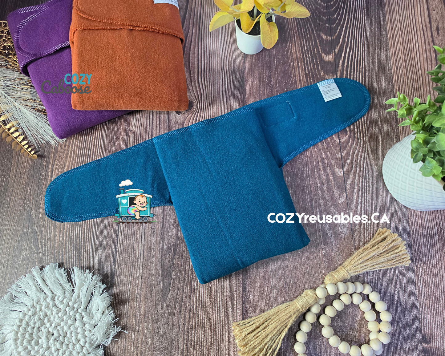 "Amethyst" • Cozy Caboose Preflat Cloth Diaper • TENCEL™ Lyocell • Optional Add-On Booster or Hemp Soaker