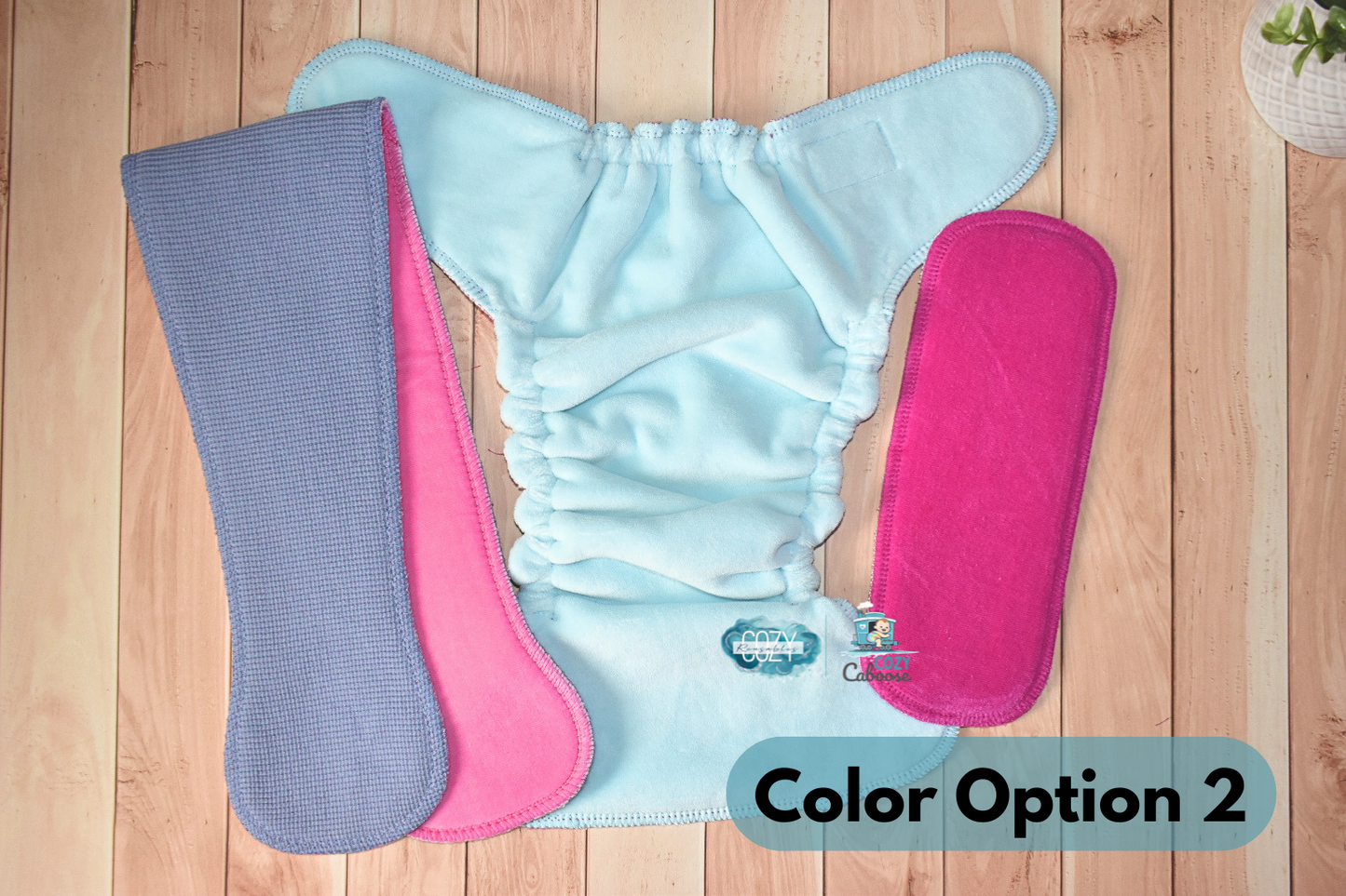 "Ultraviolet Baphomets" Cozy Caboose Snapless Fitted Cloth Diaper • 3 Piece System • Fold Down Rise • Cotton Spandex Outer, Organic Cotton Velour Inner, Hemp Core
