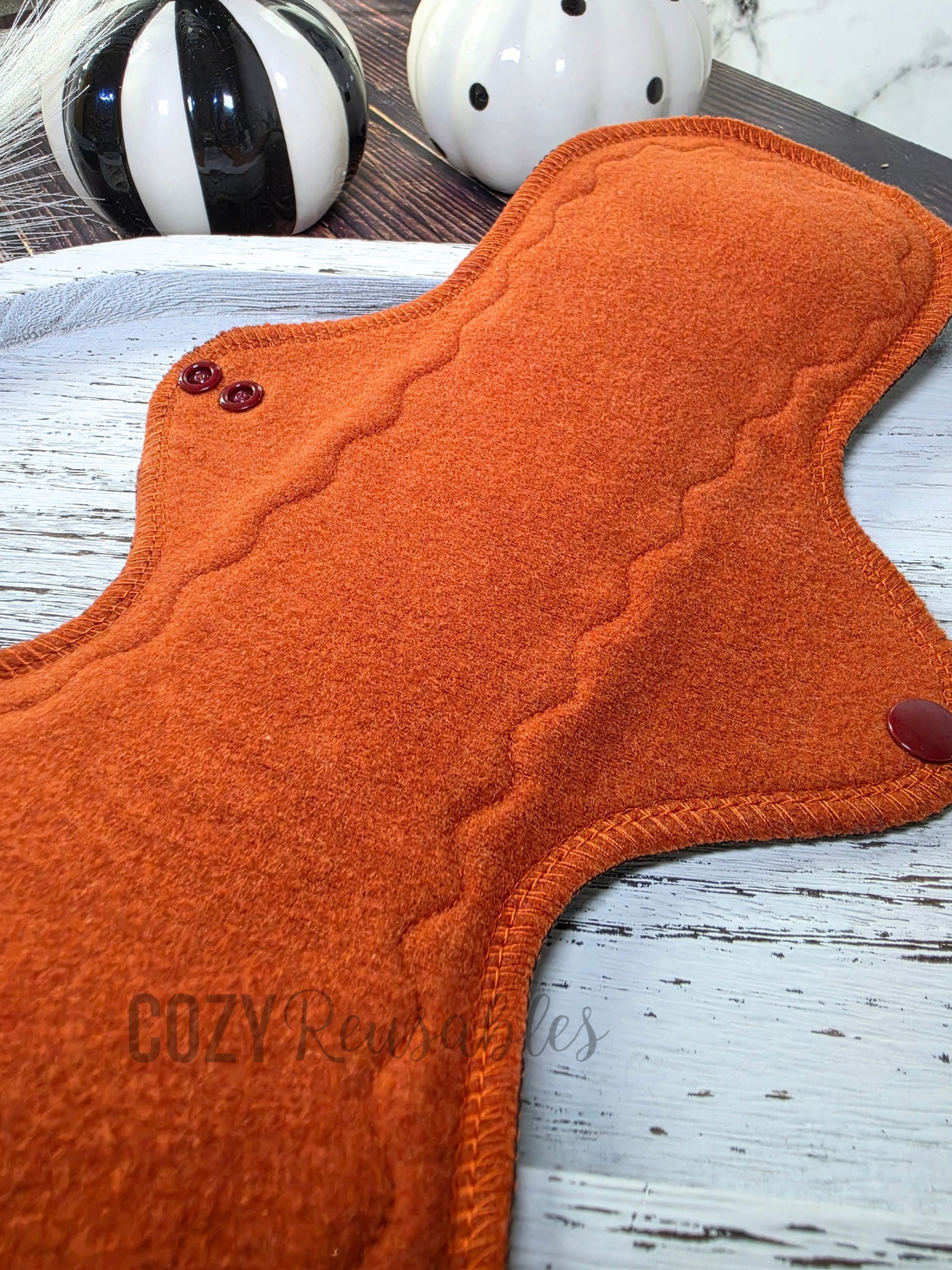 *NEW* Tencel SNUGGLE Cloth Pads - "Harvest" *Mega Flares* Serged Cloth Pad •  Cotton Spandex Topper • Wavy Stitched Core