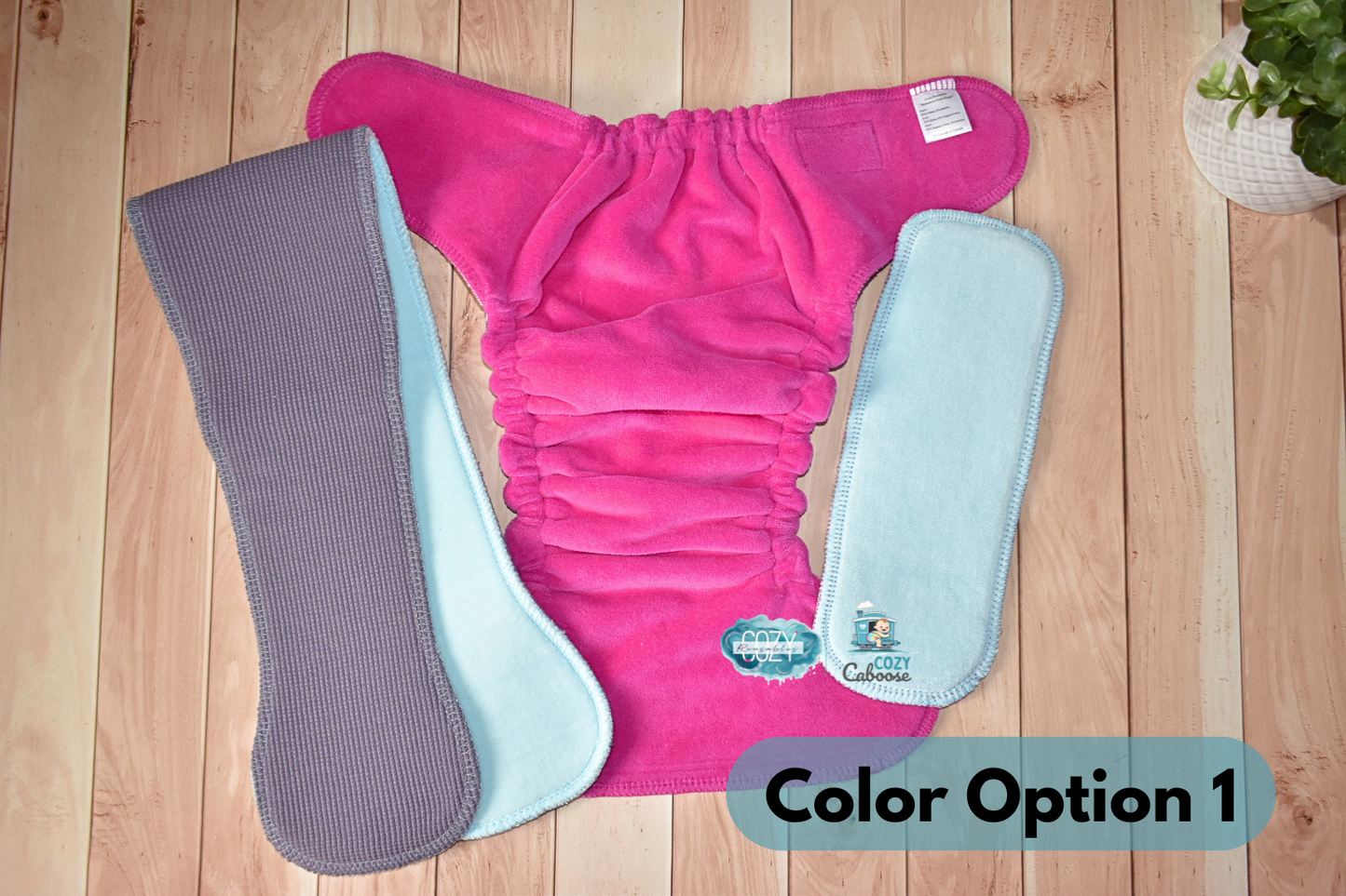 "Ultraviolet Baphomets" Cozy Caboose Snapless Fitted Cloth Diaper • 3 Piece System • Fold Down Rise • Cotton Spandex Outer, Organic Cotton Velour Inner, Hemp Core