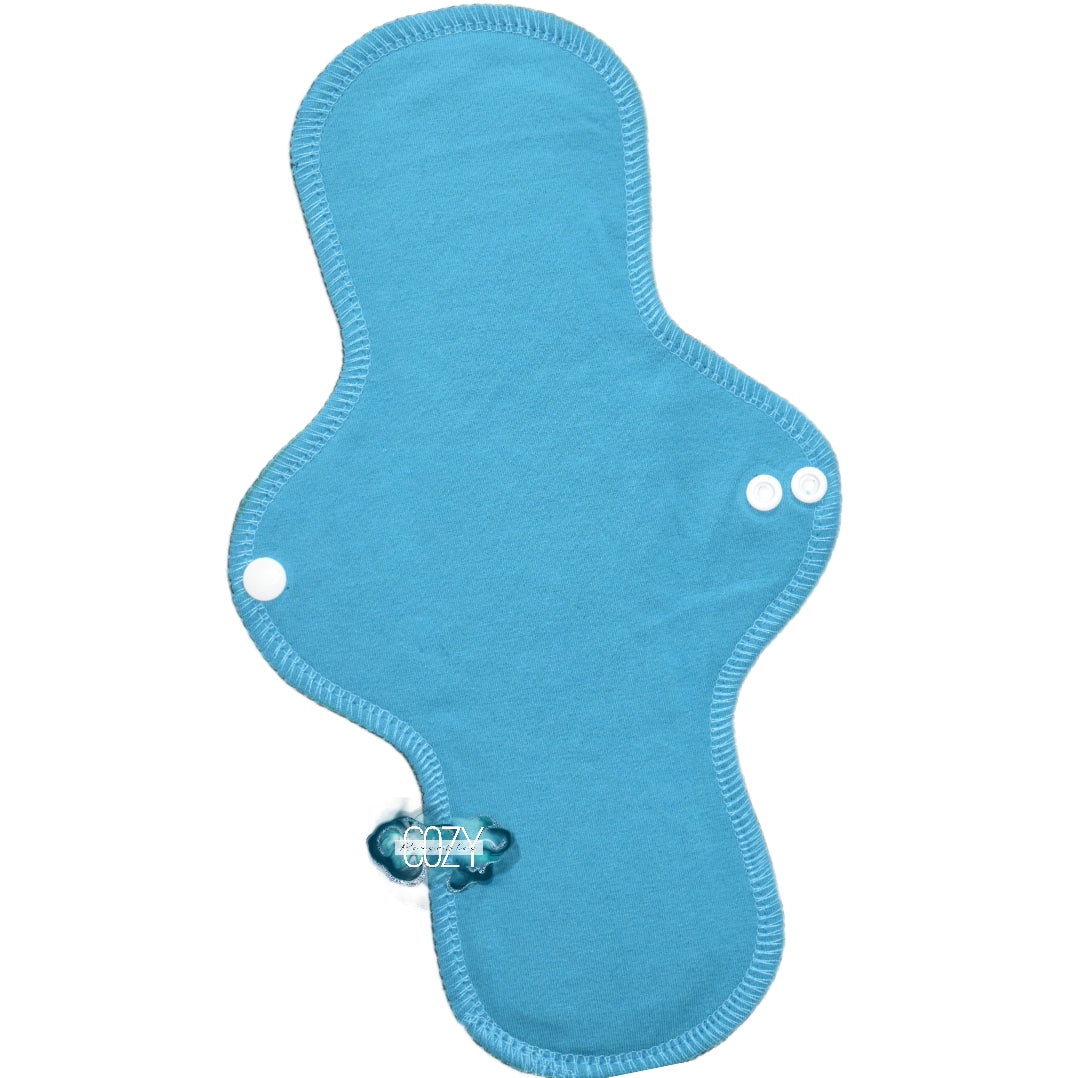 "Aqua" Solid Color Serged Cloth Pad - (NEW Thong Options!) - OEKO-TEX® Certified Organic Cotton Spandex Topper